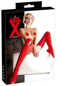Coprigambe rosso in latex.