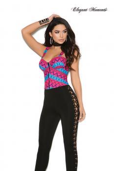 Top multicolor con zip.