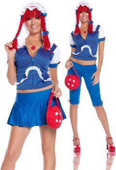 Costume bambola di pezza 5 pz. Include gonna e pinocchietti.