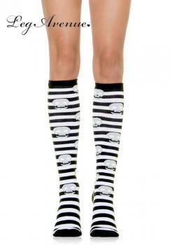 Leg Avenue: calze a righe con teschi.