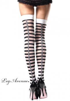 LEG AVENUE: calze a righe con piccoli teschi.