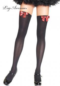 Leg Avenue: calze nere con fiocco.