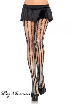 Leg Avenue: collant a rete con righe lavorate.