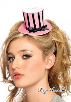Leg Avenue: mini cappello in velluto con righe.
