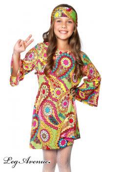 Leg Avenue Kids: vestito bimba 2 pz. Hippie - Groovy Girl.