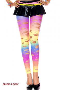 Music Legs: leggings multicolor con asolature.