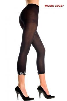 Music Legs: pantacollant con fiocchi disegno teschi.