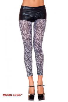 Music Legs: leggings grigi in fantasia maculata.