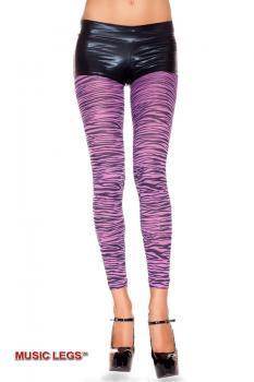 Music Legs: leggings lilla in fantasia zebrata.