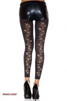 Music Legs: leggings con ramage posteriore.