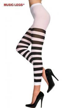 Music Legs: pantacollant nero-bianco a righe