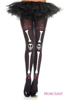 Music Legs: collant con ossa e teschi in stile messicano.