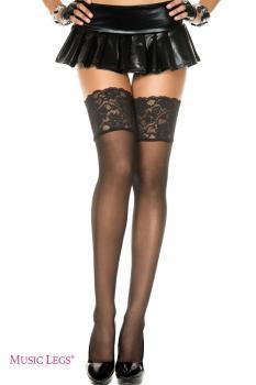 Music Legs: calze velate con ampia balza in pizzo.