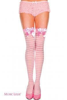 Music Legs: calze a righe orizzontali con fiocco.