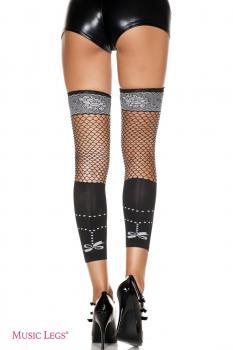 Music Legs: gambali misto rete e filato coprente.