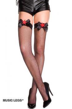 Music Legs: calze a rete con fiocco e stella.