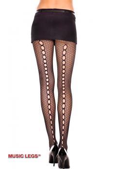 Music Legs: collant a rete irregolare con aperture ovali.