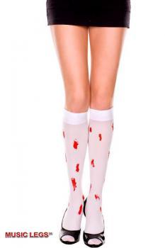 Music leg: gambaletto con finte gocce di sangue.