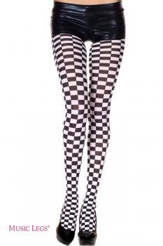 Music Legs: collant a scacchi.