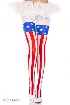 Music Legs: collant con disegno bandiera americana.