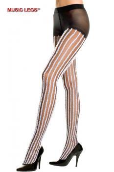 Music Legs: collant velati con righe verticali in peluche.