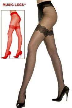 Music Legs: collant con disegno slip e balze.