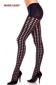 Music Legs: collant nero traforato.