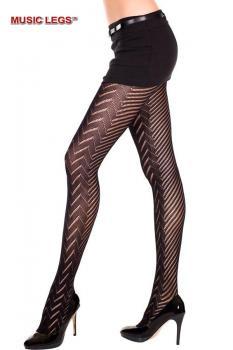 Music Legs: collant con ricami traforati a zig zag.