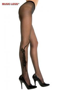Music Legs: collant con disegno tigre. XL.
