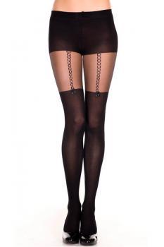 Music Legs: collant coprenti effetto calze con reggicalze.
