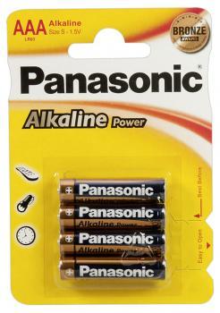 Blister 4 batterie mini stilo Panasonic AAA alcaline.