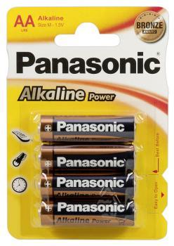 Blister 4 batterie stilo Panasonic AA alcaline.