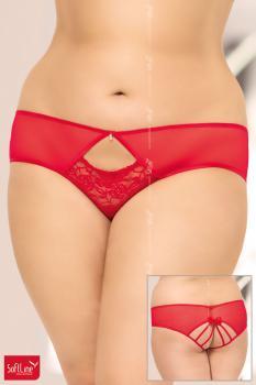 Softline - Slip rosso con stringature posteriori.