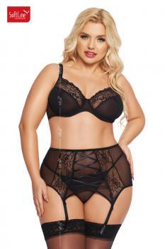 Intimo 3 pezzi DOLORES in tulle e pizzo. Plus Size
