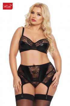 Intimo 3 pezzi JOANA in tessuto lucido e pizzo. Plus Size