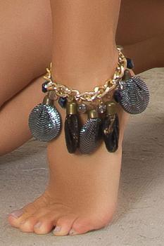 Cavigliera Trendy con Perle Festival Style Nero