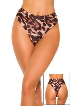 Slip bikini a vita alta leopardato.