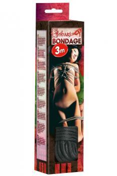 Corda bondage nera 3 mt.