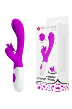 Stimolatore multifunzione con lingua e farfalla vibrante.