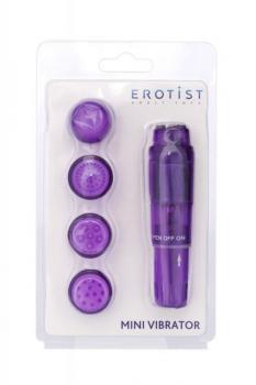 Mini massaggiatore viola con 4 testine.