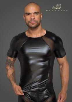 T-shirt da uomo in tessuto effetto bagnato con inserti in rete 3D .
