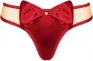 Tanga rosso con fiocco e tulle color pelle.