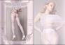 Collant bianco velato con ricami e lurex. Art. 580