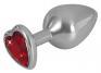 Plug in alluminio con gemma decorativa. 8.2 cm