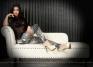 Leggings fantasia animalier blu/nero.