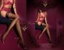 Autoreggenti nere con ricami e laccio rosa. Art. BS158