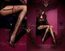 Collant aperto con ricami rossi e lurex. Art. BS170