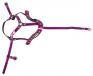 Imbracatura facciale color fucsia metallizzato con strass.