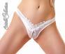 Tanga aperto al cavallo con perle. Bianco