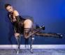 Catsuit ricamata motivo body con calze + guanti.